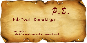 Pávai Dorottya névjegykártya